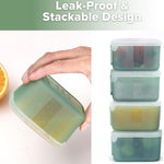 haakaa Mini Meal Silicone Storage Containers,8 oz Silicone Baby Food Containers with Airtight Lids,Reusable Baby Food Jars for Purees, Fruits & Snacks-Microwave & Dishwasher Safe,4 Pack, Pea Green