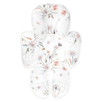 Infant Car Seat Insert Cushion, Super Soft Baby Car Seat Head Support & 2 Straps Pads, Reversible Preemie Newborn Carseat Insert, Fit Car Seat, Stroller, Infant Bouncer, Pink Rainbow