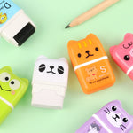 Tamaki 6 Pack Erasers for Kids, Cute Erasers with Cover and Roller, Pencil Rubber Eraser for Party Favors Gift Supplies (Model B)