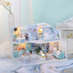 GuDoQi DIY Miniature Dollhouse Kit, Tiny House kit with Furniture, Miniature House Kit 1:24 Scale, Great Gift for Birthday Easter, Beautiful Blue Room