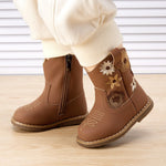 BMCiTYBM Baby Cowboy Boots Infant Cowgirl Western Shoes Brown 18-24 Months