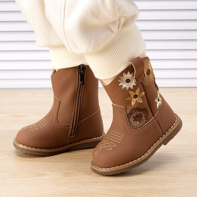 BMCiTYBM Baby Cowboy Boots Infant Cowgirl Western Shoes Brown 18-24 Months