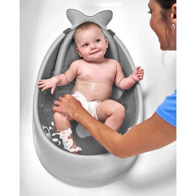 Skip Hop Infant Bath Tub 3-Stage Grow With Baby Smart Sling MOBY Bathtub Grey Age 0+