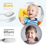 4 Piece Stainless Steel Toddler Forks and Spoons with Smooth Rounded Edges | Self-Feeding Toddle Utensil Set for Babies 1+ Year Old | Dishwasher Safe Baby Silverware Set