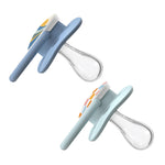 Dr. Brown's Advantage Baby Pacifier, Fully Symmetrical Soother with Soft Silicone Bulb, Blue Sunrise, 0-6m, BPA Free, 2 Pack