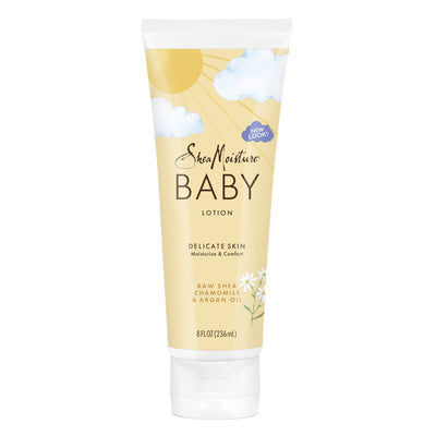 SheaMoisture Baby Lotion tube on a white background