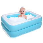 CHICLIST Inflatable Kiddie Pool, 50x33x17 Inch Rectangular Family Swimming Pool for Kids & Adults, Easy Set for Backyard Summer Fun