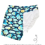 RUGGEDBUTTS Boys UPF50+ Sun Protection Animal Swim Trunks - Fish Friends, 2T