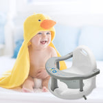 Newborn Infant Baby Bath Seat, Non-Slip Infants Baby Bath Chair for Bathtub, Cute Shape Baby Shower Chairs for Tub Sitting up, Surround Bathroom Seats for Baby 6-18 Months (Grey Baby Bathtub Seat)
