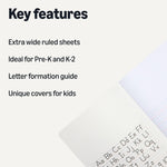 Amazon Basics Primary Composition Notebook, 9.75" x 7.5", 100 Sheets, Multiple Colors, 3-Pack
