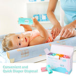 USBOO Diaper Bags Disposable for Baby, 20 Refill Rolls/300 Bags Waste Bags with Dispenser, Convenient and Quick Diaper Disposal, Rainbow