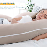 INSEN Pregnancy Pillow Cooling, Maternity Pillow with Soft Cotton Cover, C Shaped for Side Sleeping