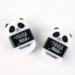 4 Pcs Cute Pencil Sharpener & Eraser 2-in-1 Cartoon Panda Pencil Sharpener Small Manual Sharpeners Kawaii Plastic Sharpeners School Office Supplies Sharpener for Girls Women (Panda)