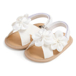 Baby Girls Summer Sandals Flower Bowknot Soft Sole Open Toe Princess Flat Shoes Toddler Prewalker First Walking Shoes (White, Infant, Women, 12 Months, Age Range, US Footwear Size System, 18 Months, Medium)