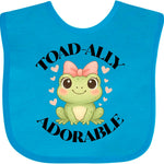 inktastic Girls Cute Toadally Adorable Frog Baby Bib
