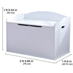 KidKraft Austin Wooden Toy Box/Bench with Safety Hinged Lid, White, Gift for Ages 3+, Amazon Exclusive