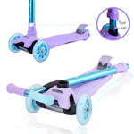 3 Wheel Scooter for Kids Ages 6-12,Kids Scooter with Light Up Wheels, Sturdy Deck Design, and 4 Height Adjustable Suitable for Kid Ages 3-12
