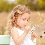12PCS Toddler Hair Accessories – Handmade Baby Girl Hair Clips with Embroidered Flowers, Bows, Butterflies & Snap Barrettes for Girls, Birthday, Halloween & Christmas Gift Set (Khaki white)