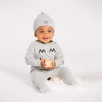 Miles and Milan Knotted Cap, Bodysuit and Romper Cozy Set (6-12M)