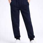 3 Pack Boys Lightweight Jogger Pants, Youth Athletic Sweatpants, Kids Toddlers Clothes Apparel (Set 7, Small) Navy