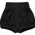 LOOLY Unisex Baby Girls Boys 3 Pack Cotton Linen Blend Bloomer Shorts (66 (3-6Month), Black, Yellow, Blue)