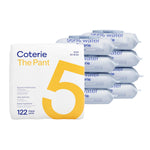 Coterie The Pant, Size 5, Pull Up Style Diapers for Sensitive Skin, Hypoallergenic, Super Absorbent Overnight Leak Protection + 8 Pack Coterie Baby Wipes for Sensitive Skin