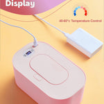 Baby Wipe Warmer, Portable USB Powered Baby Wet Wipes Dispenser Holder with Temperature Control, Paper Towel Heater for Home, Car, Travel (Roseate)