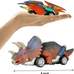 DINOBROS Dinosaur Toy Pull Back Cars,6 Pack Dino Toys for 3 Year Old Boys Girls and Toddlers,Boy Toys Age 3,4,5 and Up,Pull Back Toy Cars,Dinosaur Games with T-Rex