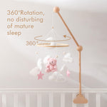 EERKEOD Baby Crib Mobile Bear Nursery Mobile for Boys Girls Teddy Velvet Mobile Nursery Decor for Infant Bedroom Hanging Baby Mobile for Bassinet Newborn Baby Gift（Pink Bear）