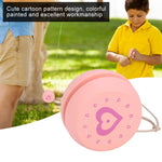 Dioche Yoyo for Kids Beginners, Wooden YoYo with String, Cute Cartoon Pattern Beginner Yoyo Ball Toy, Early Education Teaching Toy for Kid Child