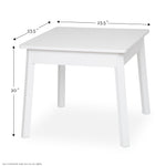 Melissa & Doug Wooden Square Table (White) Kids Table, Children's Furniture, for Kids Crafts and Activity