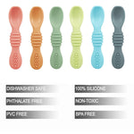 PandaEar 6 Pack Silicone Baby Spoons - Self Feeding Utensils 6-12 Months - Infant Spoons First Stage - Baby Feeding Essentials