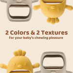 ChooKaChoo 2 Pack Baby Teething Toy Silicone Teething Mitten for Babies Over 3 Months Anti Dropping Wrist Hand Teethers Baby Chew Toys for Sucking Needs, BPA Free