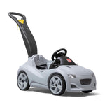 Step2 Whisper Ride Cruiser Kids Push Car, Ride On Toy, Stroller Substitute, Includes Seat Belt & Horn, Made of Durable Plastic, Max Weight 50 lbs., For Toddlers 1.5-4 Years Old, Gray