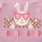 Baby Girl Happy Easter T Shirt Toddler Baby Cute Glasses Bunny Graphic Shirt Kids Rabbit Tees Tops 2T
