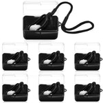 Hiboom Set of 6 Swimming Nose Clip for Kids (Age 7+) and Adult Waterproof Pool Nose Plugs for Diving Swimming and Other Water Sports with Individual Box Packed (Black,Lanyard Style)