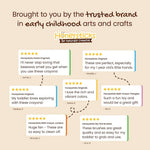 Honeysticks Non Toxic Finger Paint (6 Bright Colors), Washable from Skin, Safe Finger Painting for Toddlers, Kids Ages 1-3, 2-4, 3-5, Perfect First Paint for Little Artists Age 1+, Water Based, Eco
