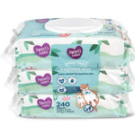 Pack of Parents' Choice gentle clean fragrance-free wipes on a white background