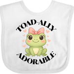 inktastic Girls Cute Toadally Adorable Frog Baby Bib