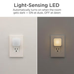 Lights By Night Mini Square LED Night Light, Plug-in, Dusk to Dawn Sensor, Compact, Ambient Lighting, for Kids or Adults, Bedroom, Bathroom, Nursery, Hallway, 4 Pack, 82488