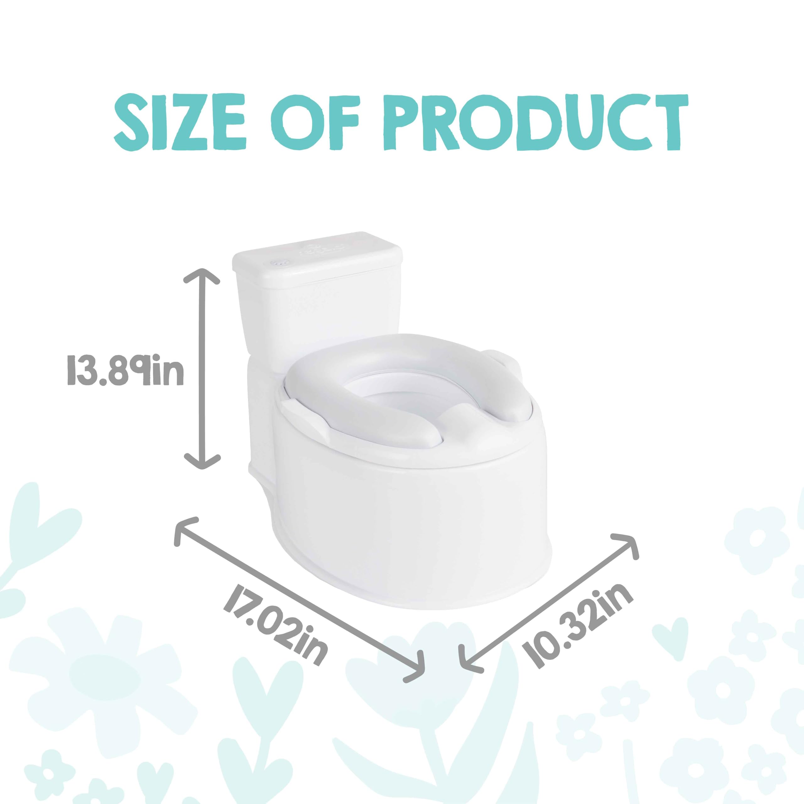 Regalo 2-in-1 Potty Training and Transition Potty with Flushing Sound, Removable Seat, Bonus Kit, Oversized Foam Soft Seat, and Wipe Storage, White