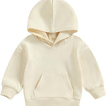 Toddler Baby Boy Girl Hoodies Solid Color Long Sleeve Kangaroo Pocket Hooded Sweatshirt Top Fall Winter Clothes