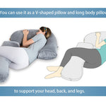 INSEN Pregnancy Pillow for Sleeping,Maternity Body Pillow for Pregnancy Women,Pregnancy Support Pillow for Back, Hip Pain,Grey