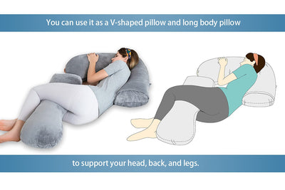 INSEN Pregnancy Pillow for Sleeping,Maternity Body Pillow for Pregnancy Women,Pregnancy Support Pillow for Back, Hip Pain,Grey