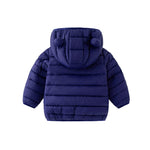 XMWEALTHY Baby Boys Girls Winter Coats Toddler Light Puffer Down Jacket Infant Kids Bear Hoods Padded Outwear Drak Blue 3T
