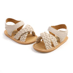 LAFEGEN Infant Baby Girls Summer Sandals Newborn Toddler First Walker Crib Dress Shoes, 12-18 Months Toddler, 21 Khaki