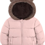 Enlifety 6M-5T Baby Toddler Winter Fleece Coat Boys Girls Cute Bear Ear Hooded Jackets with Pockets