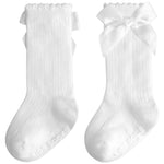 Boonbery Baby Knee High Socks Girl Non Slip Toddler Stockings Cotton Bow Ruffle Newborn Long Socks Infant Dress Sock 0-6M/6-12M/1-3Y