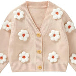Neiwech Baby Girl Cardigan Sweater Toddler Knit V-Neck Button Long Sleeve Outwear Fall Winter Clothes