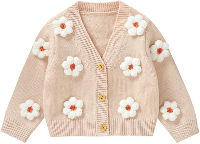 Neiwech Baby Girl Cardigan Sweater Toddler Knit V-Neck Button Long Sleeve Outwear Fall Winter Clothes